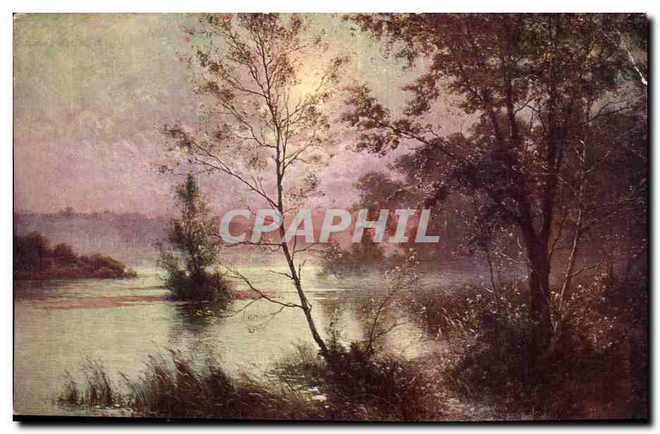 Fantaisie CPA Salons de Paris Albert Rigolot Nuit claire dans le finistere