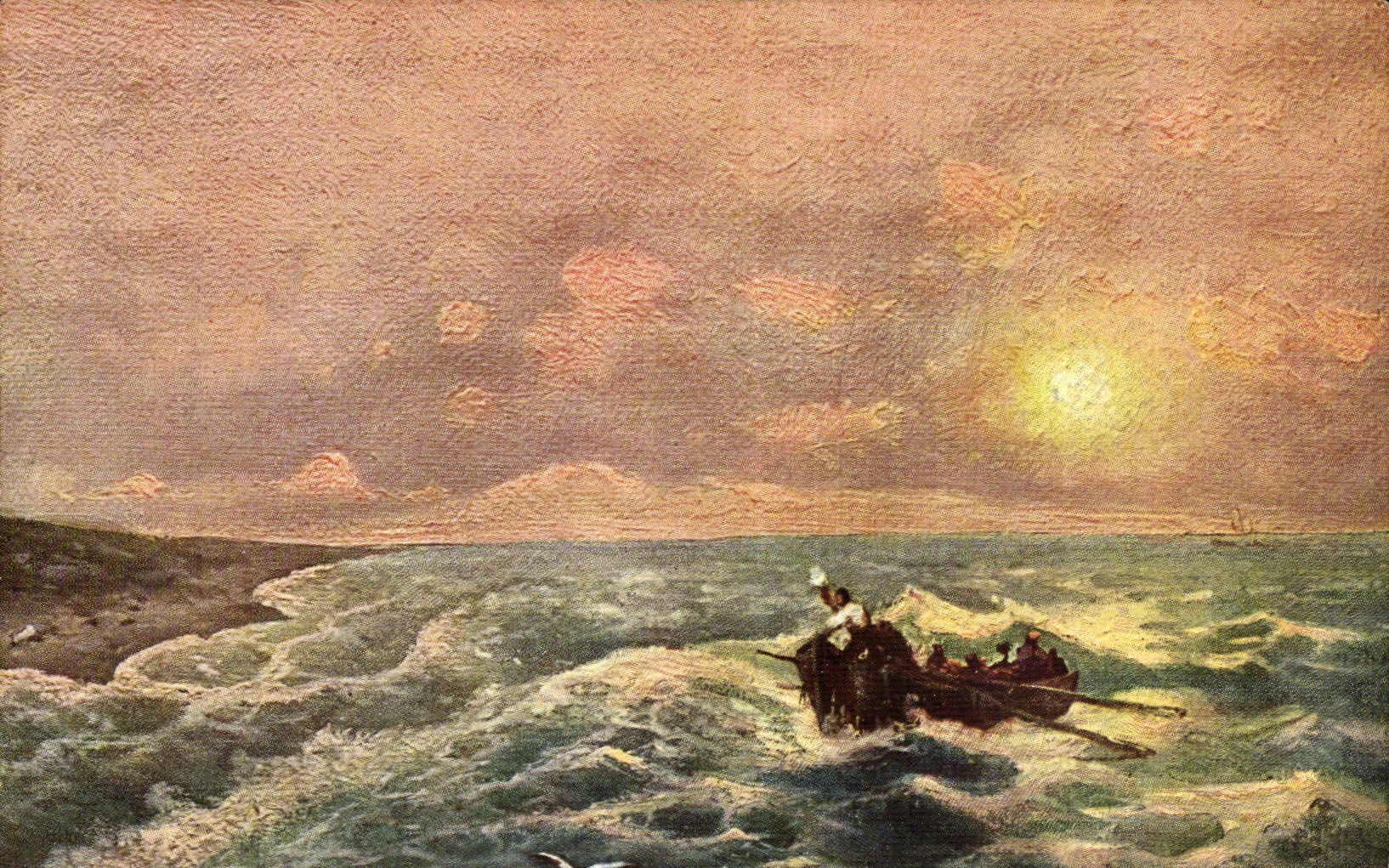 Fantaisie CPA Bateau Boat Ship Galerie Tretiakoff En vue de terre