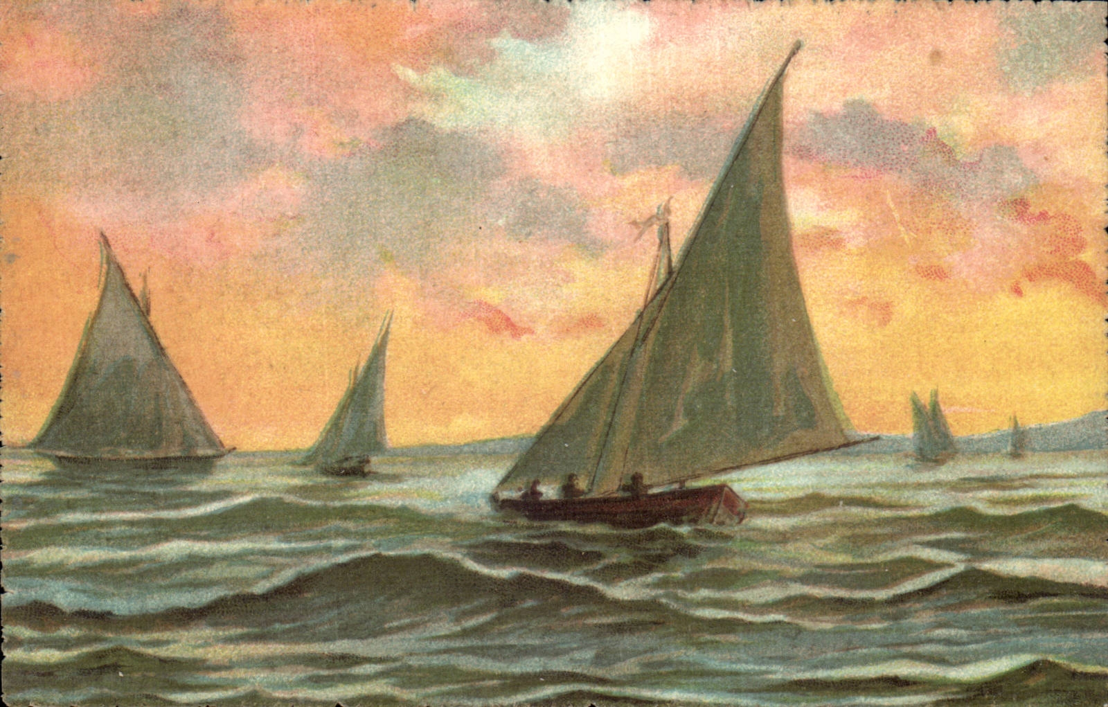 Fantaisie CPA Bateau Boat Ship Galerie Tretiakoff En vue de terre