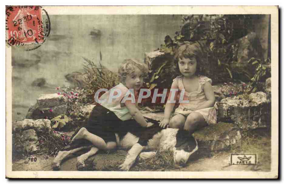 Fantaisie CPA Enfants Chien dog