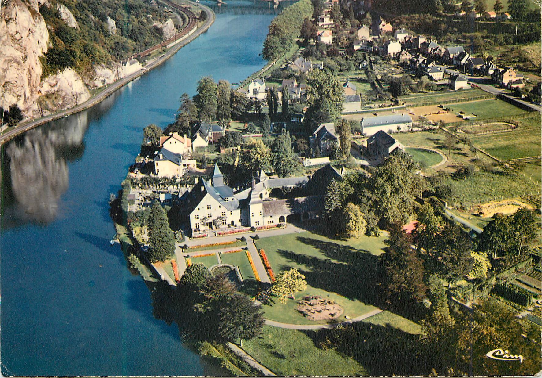 CPM Anseremme dinant vue aerenne le prieure et la meuse vers l'aval