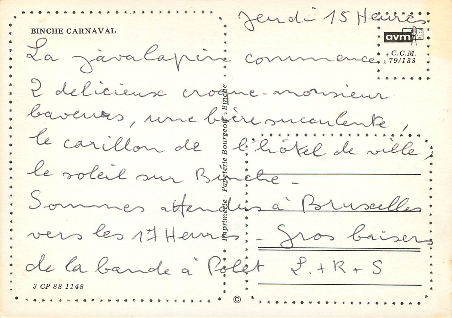 CPM Binche carnaval — Rückseite