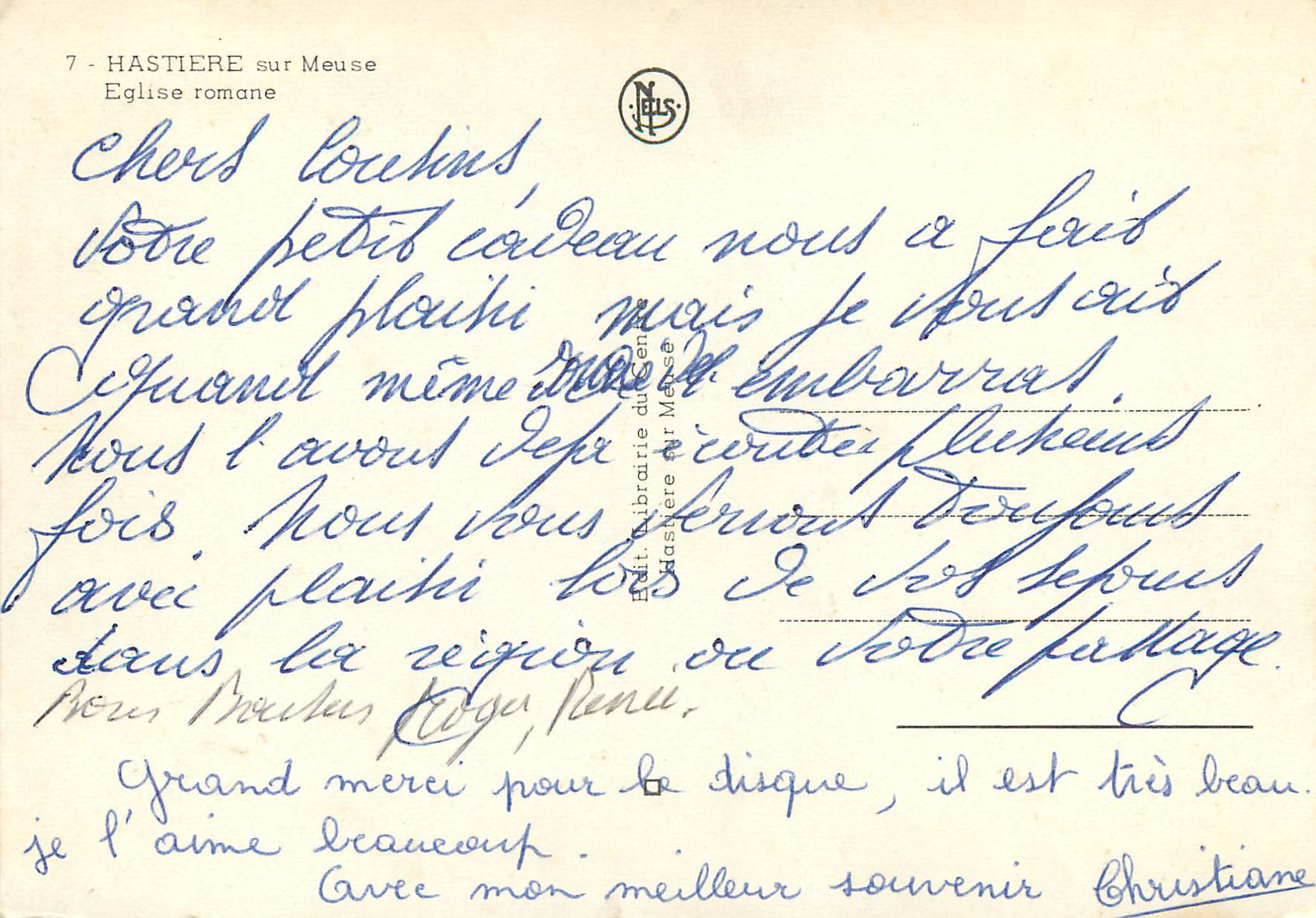 CPM Hastiere sur Meuse eglise romane — Back