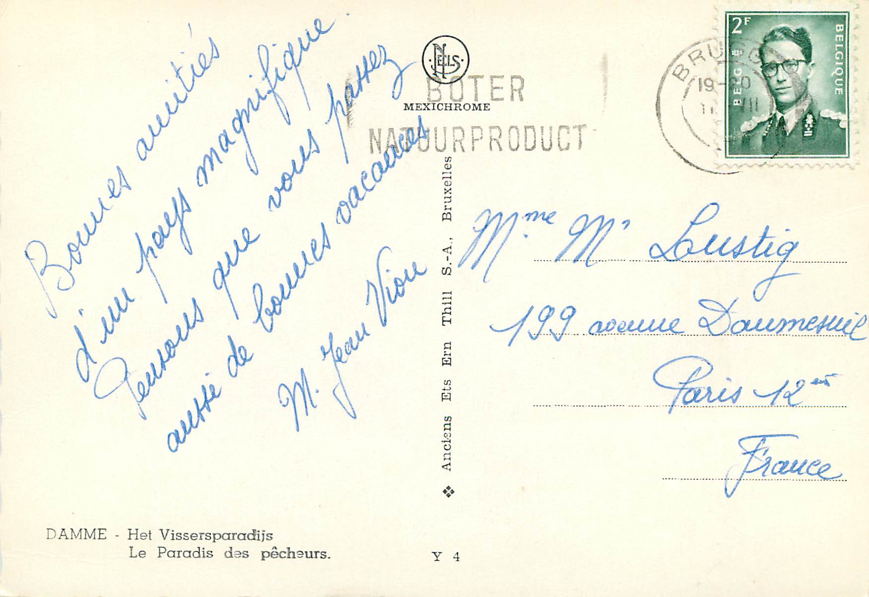 DAMME - Het Vissersparadijs — Le Paradis des pêcheurs — Els Boter — Back
