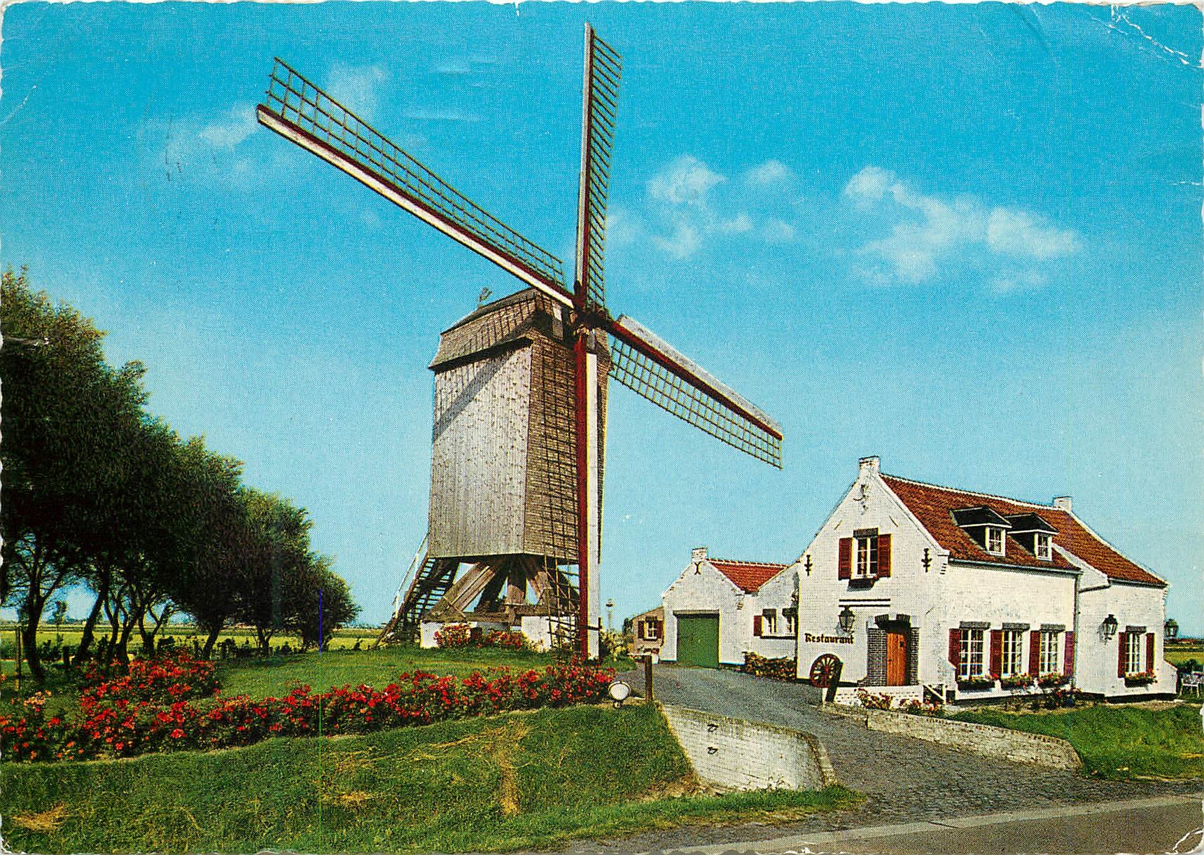 CPA Kermskerke (de haan) vieux moulin et l'ancienne maison du meunier