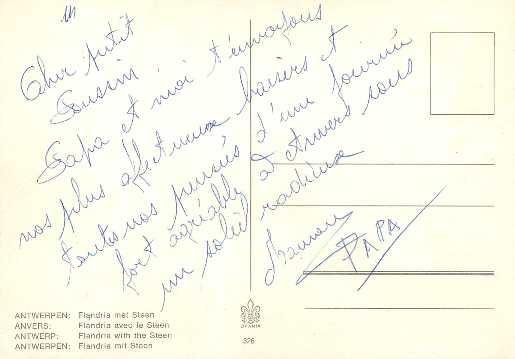 CPM Anvers Flandria avec le steen — Back