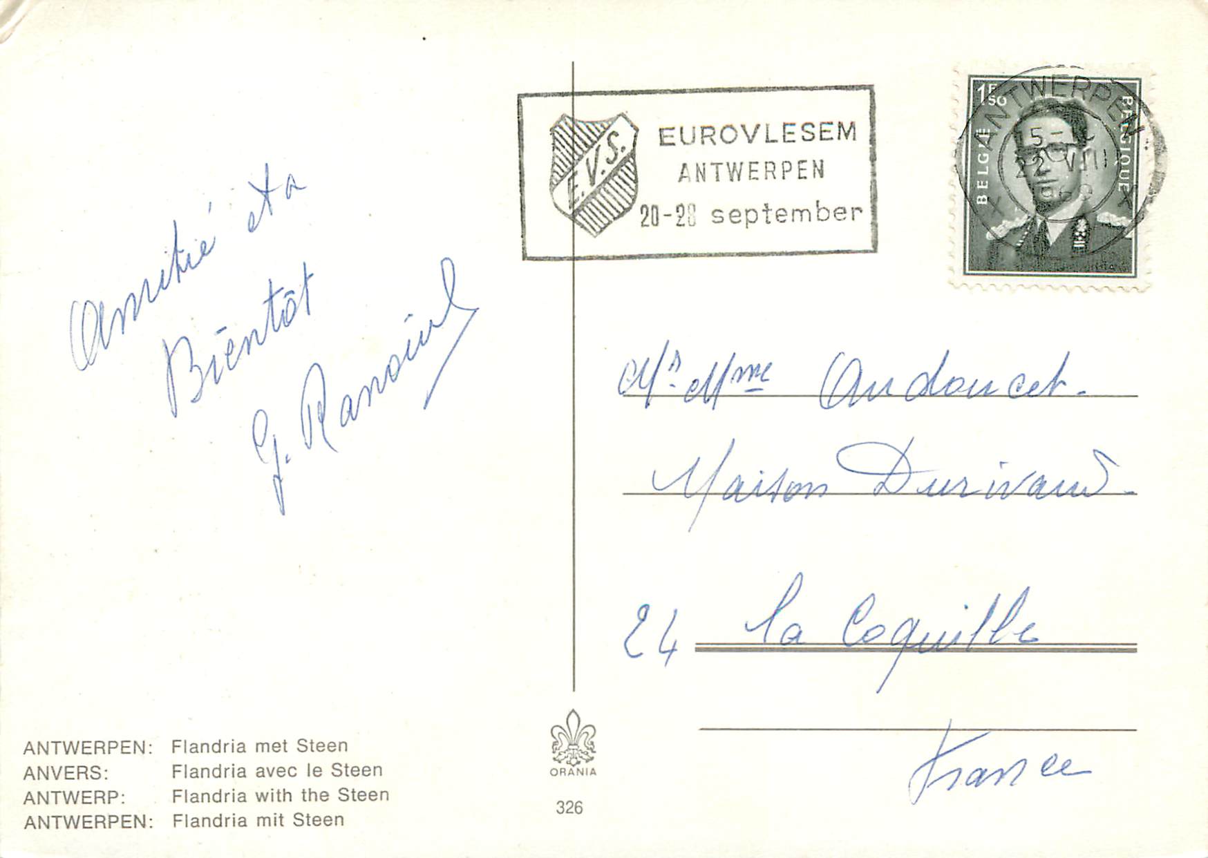 CPM Anvers Flandria avec le steen — Back