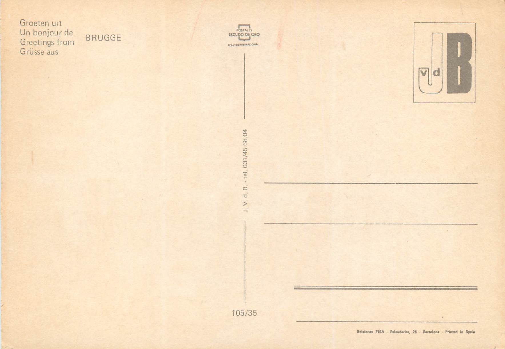 CPM Brugge un bonjour Cygnes — Rückseite