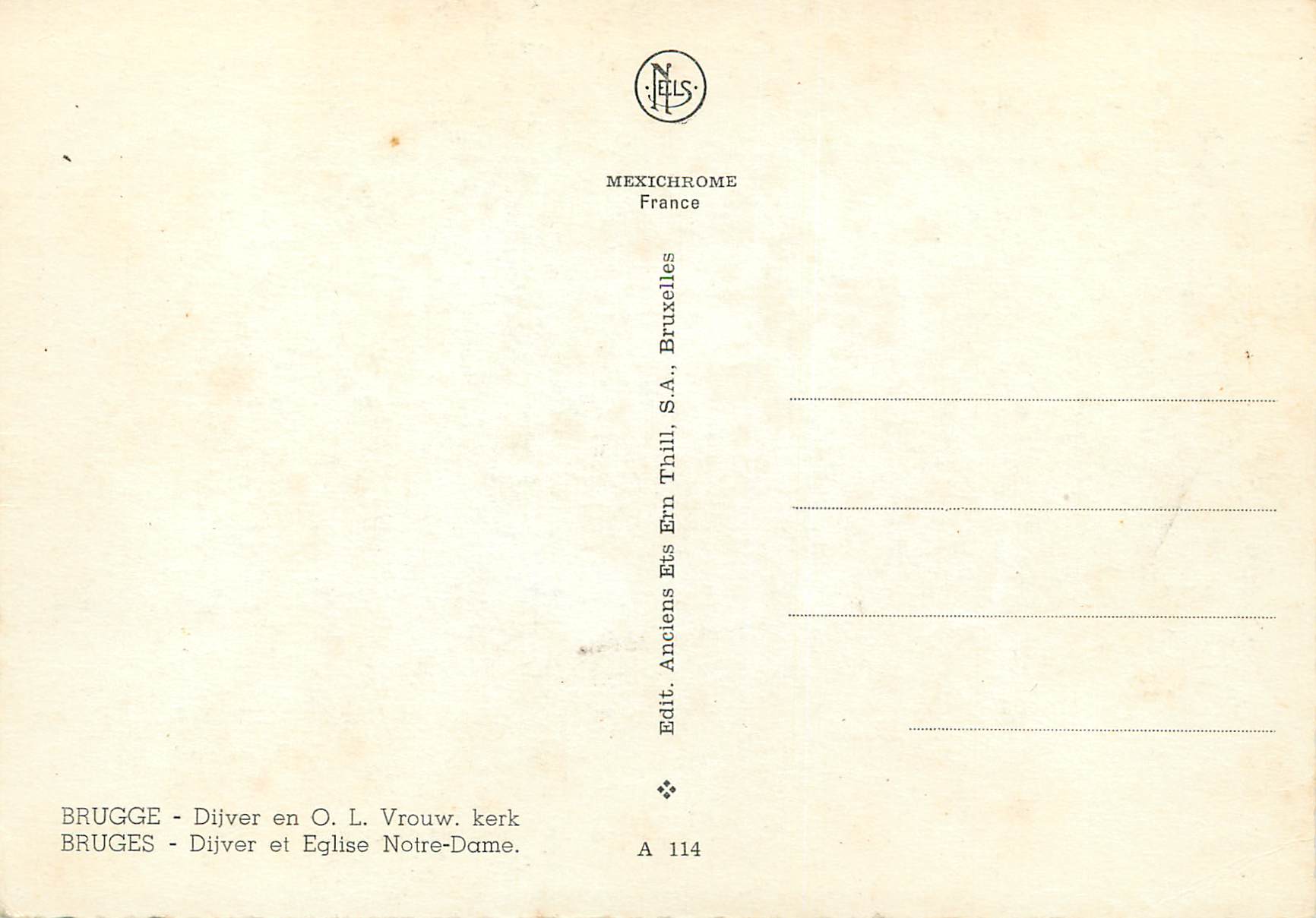 CPM Brugge dijver et eglise N D — Rückseite