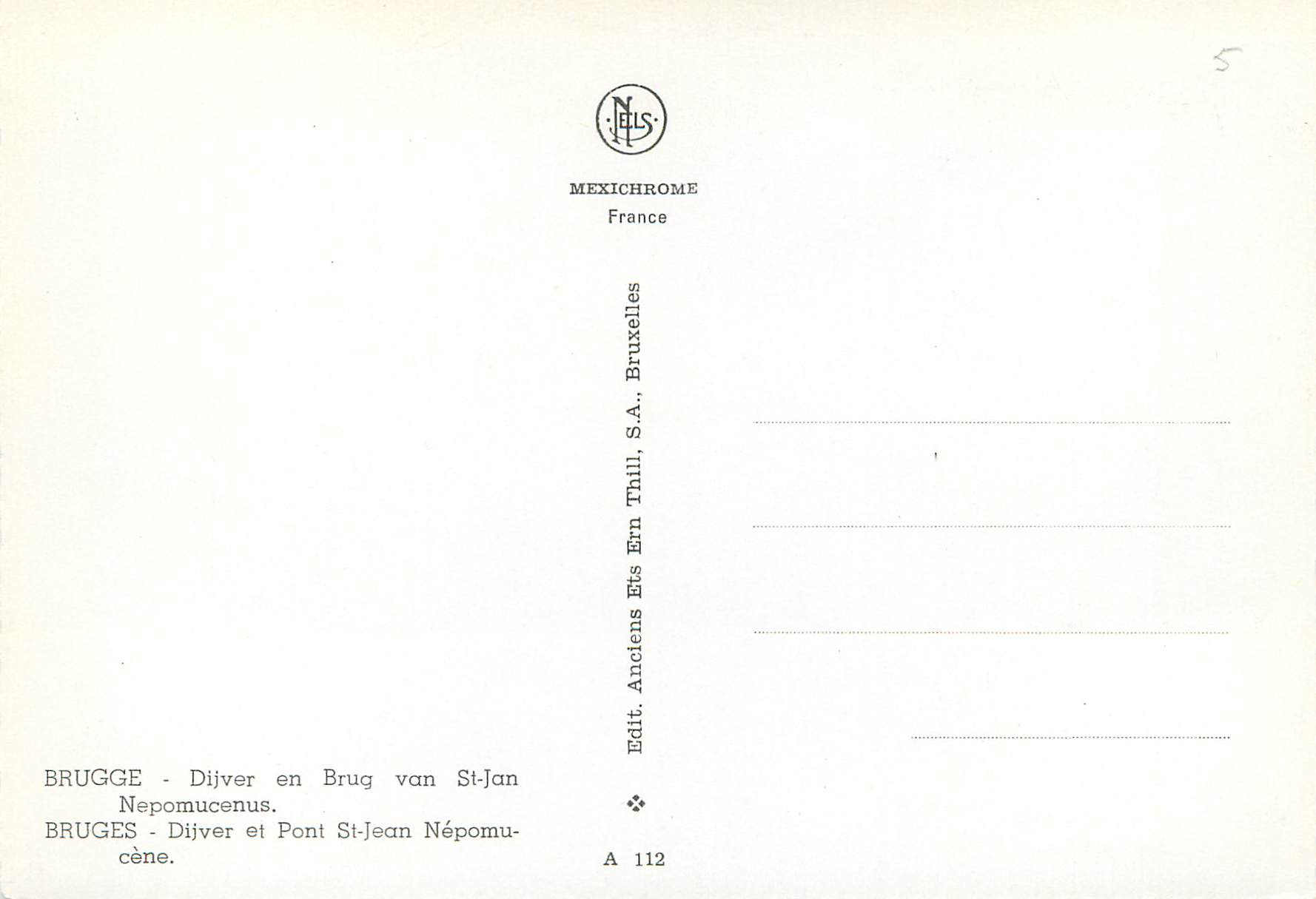 CPM Brugge djver et pont st jean nepomucenus — Rückseite