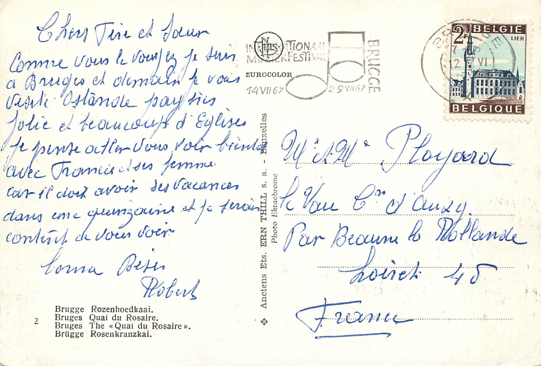 CPM Brugge quai du rosaire — Rückseite