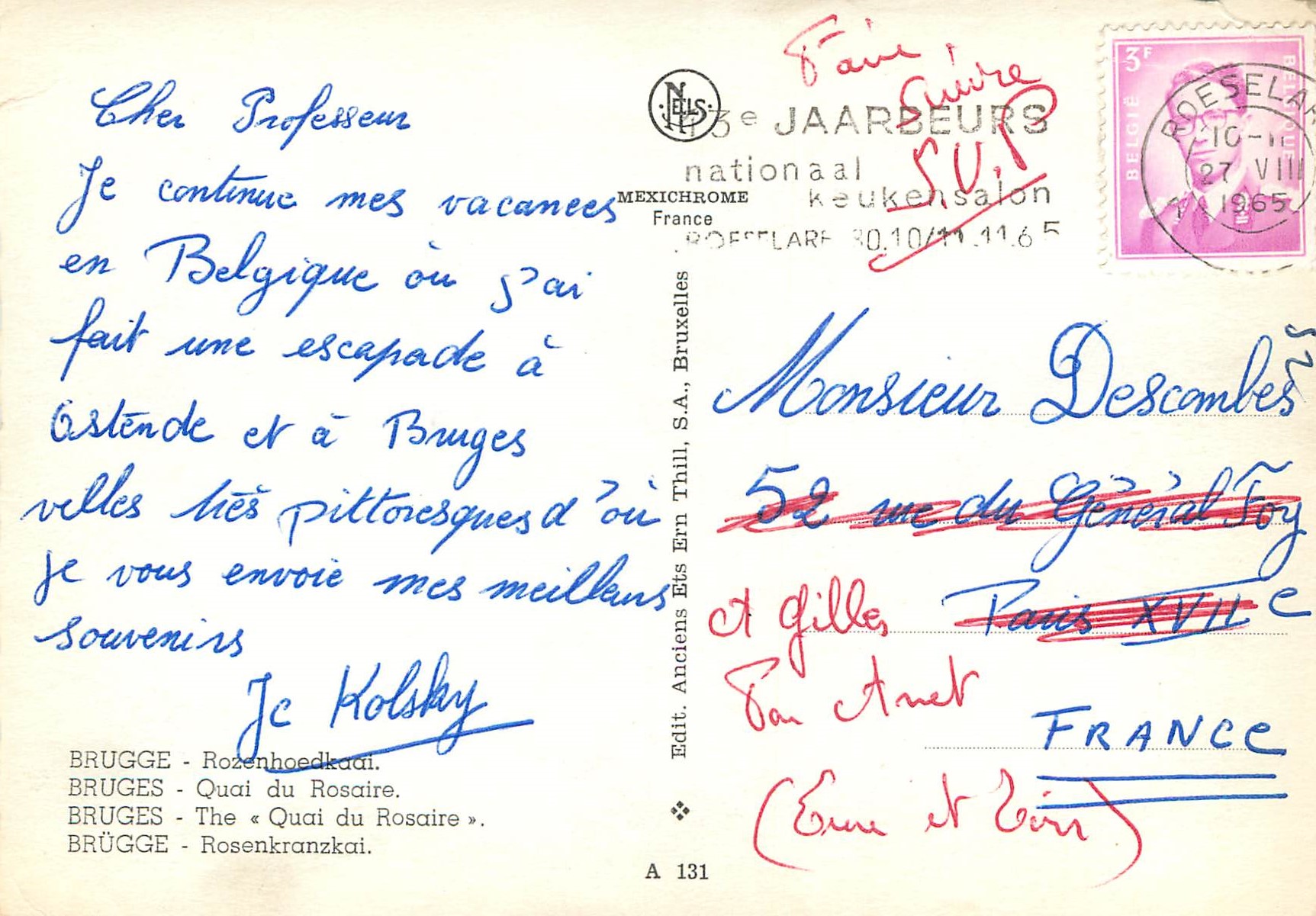 CPM Brugge quai du rosaire — Rückseite