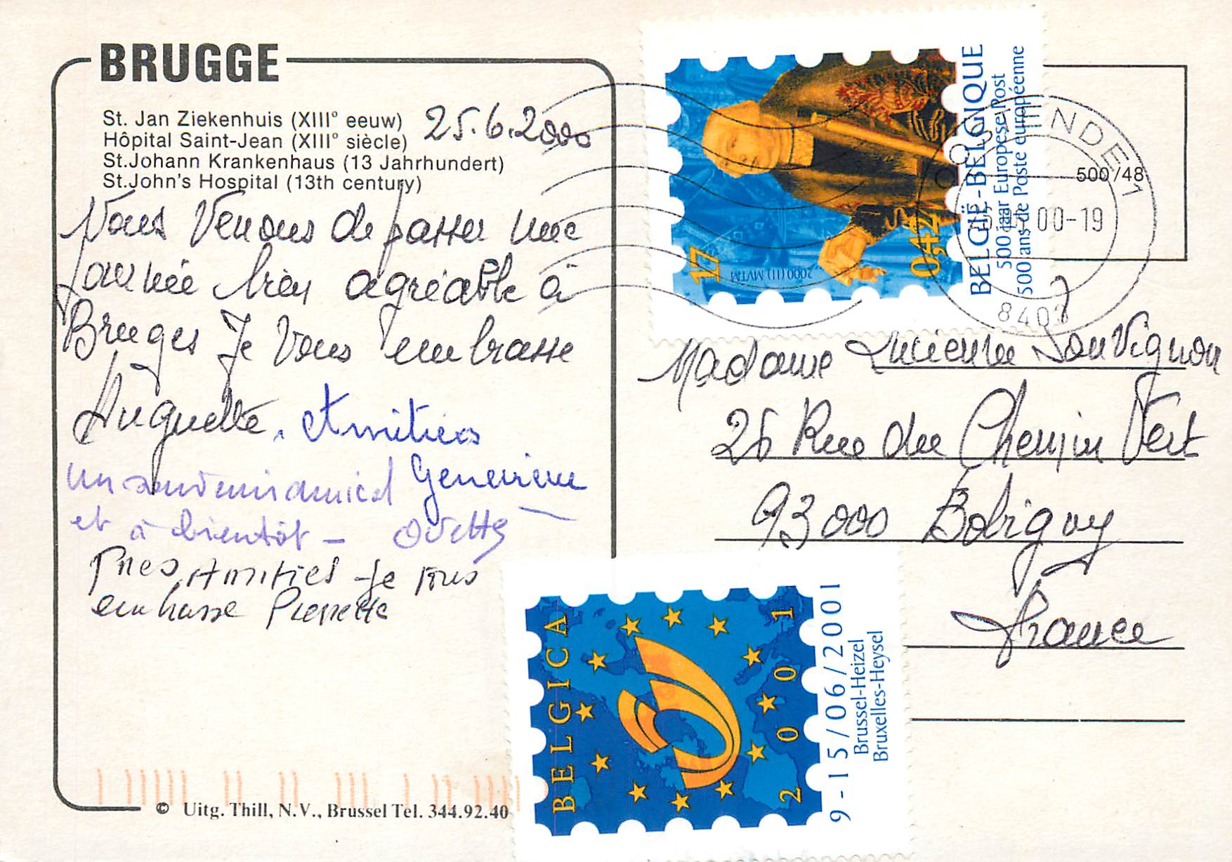 CPM Brugge hopital saint jean (XIIIe s) — Rückseite