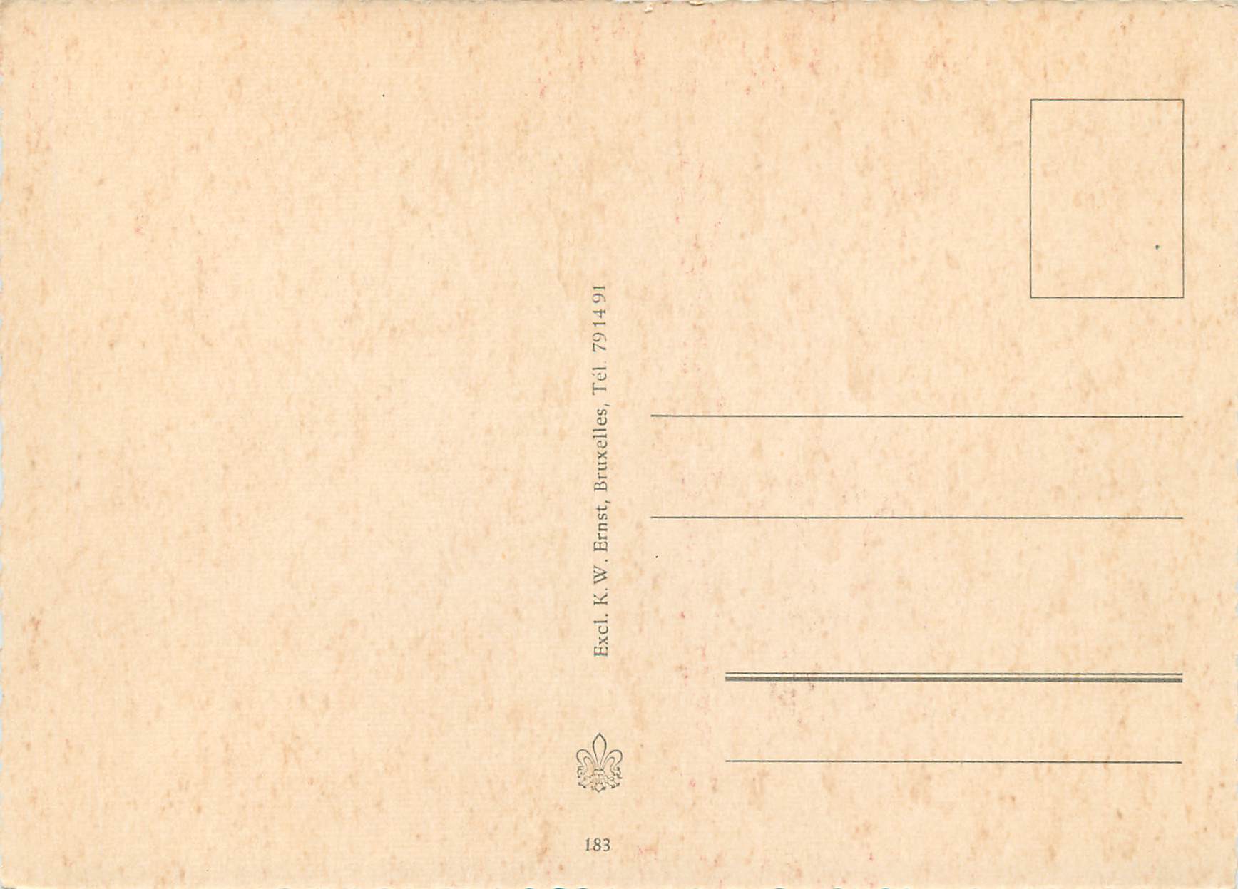 Brüssel — Chronik von Brüssel — Excl. K.W. Ernst, Brüssel — Rückseite
