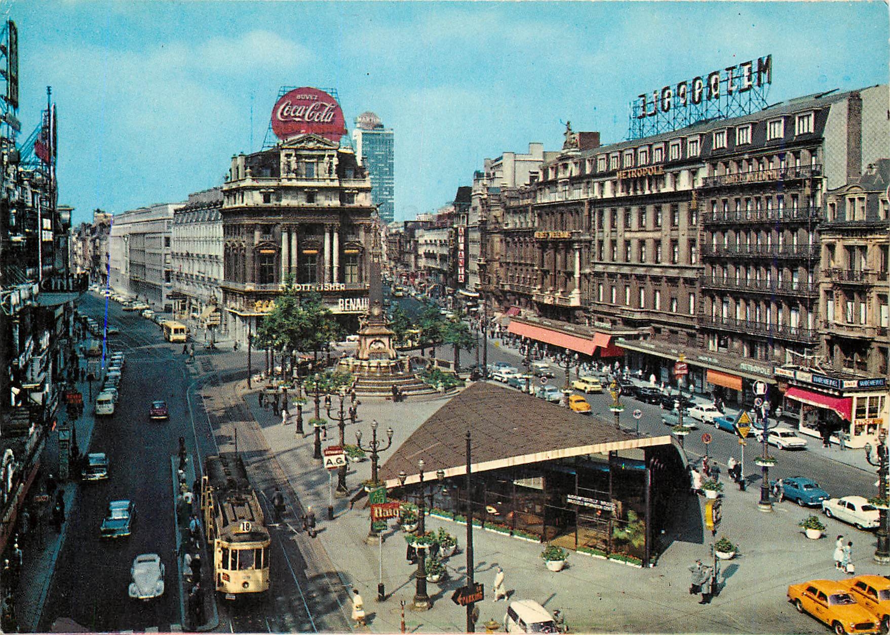 CPM Bruxelles la place de bouckere Tramway Coca Cola