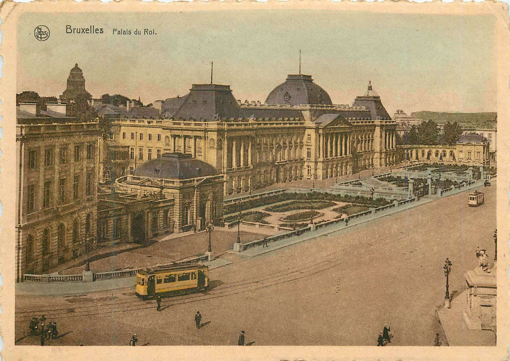 CPM Bruxelles palais du roi Tramway