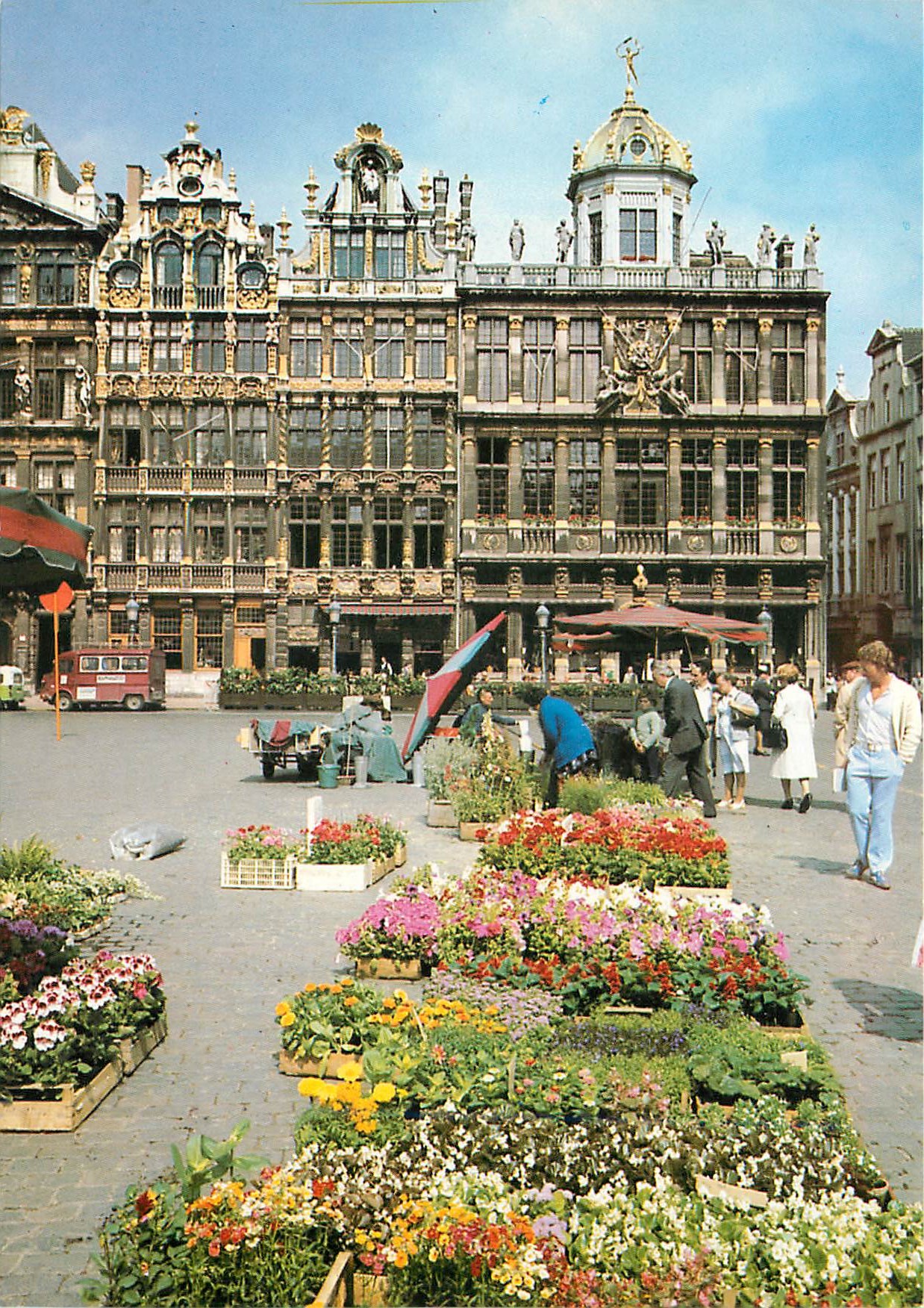CPM Bruxelles grand place et marche aux fleurs