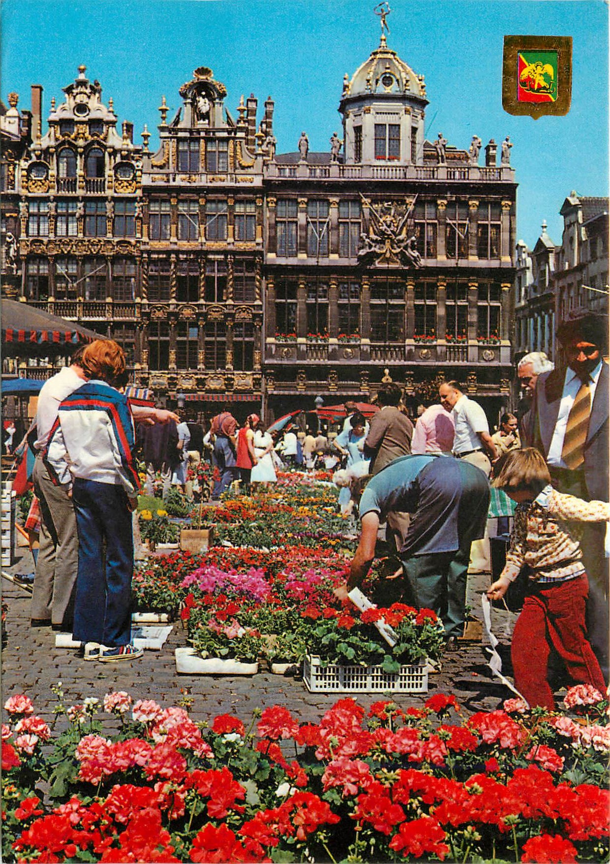 CPM Bruxelles grand place marche des fleurs