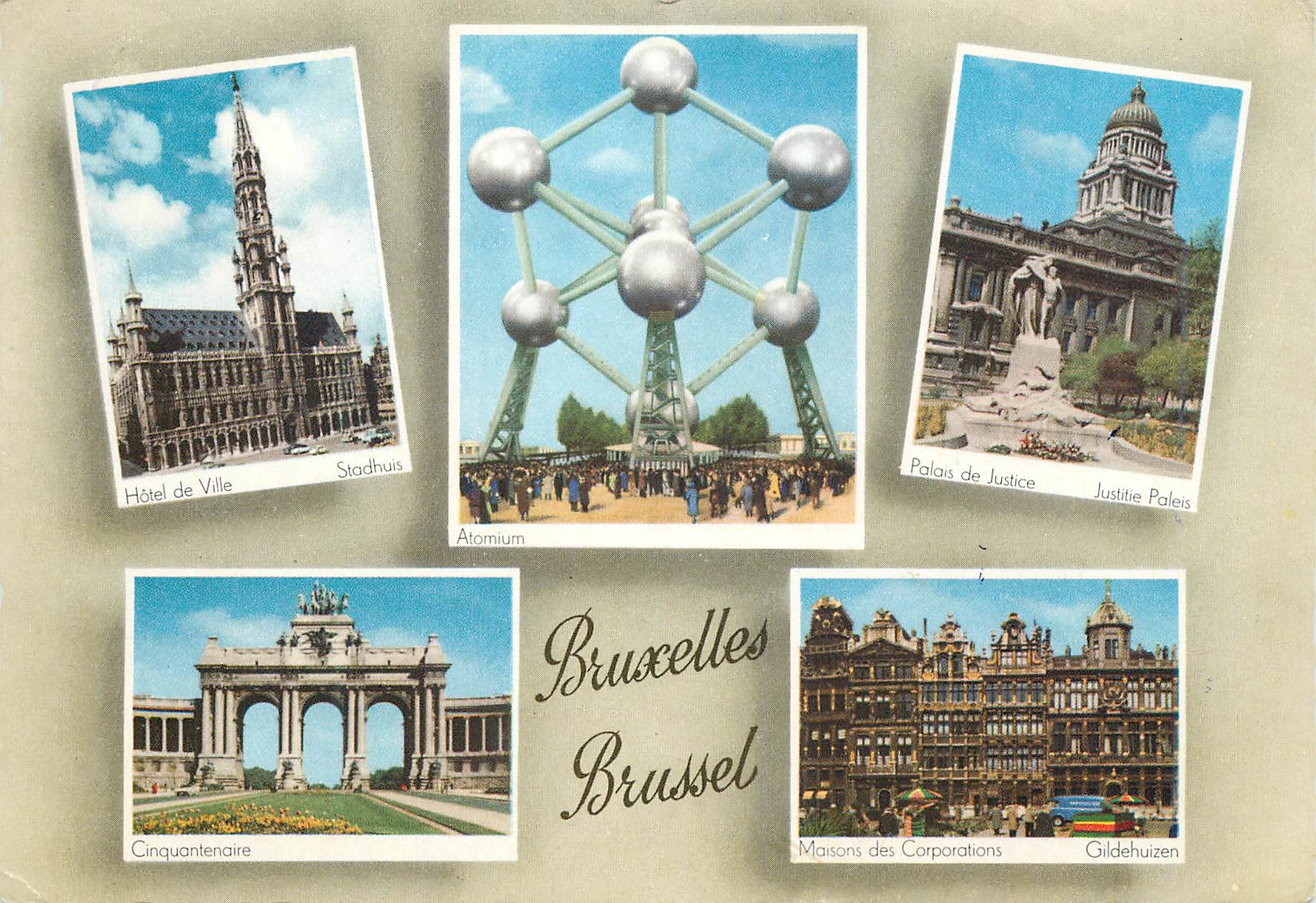 CPM Bruxelles atomium haut 102 m diametre de spheres 18m poids2200t