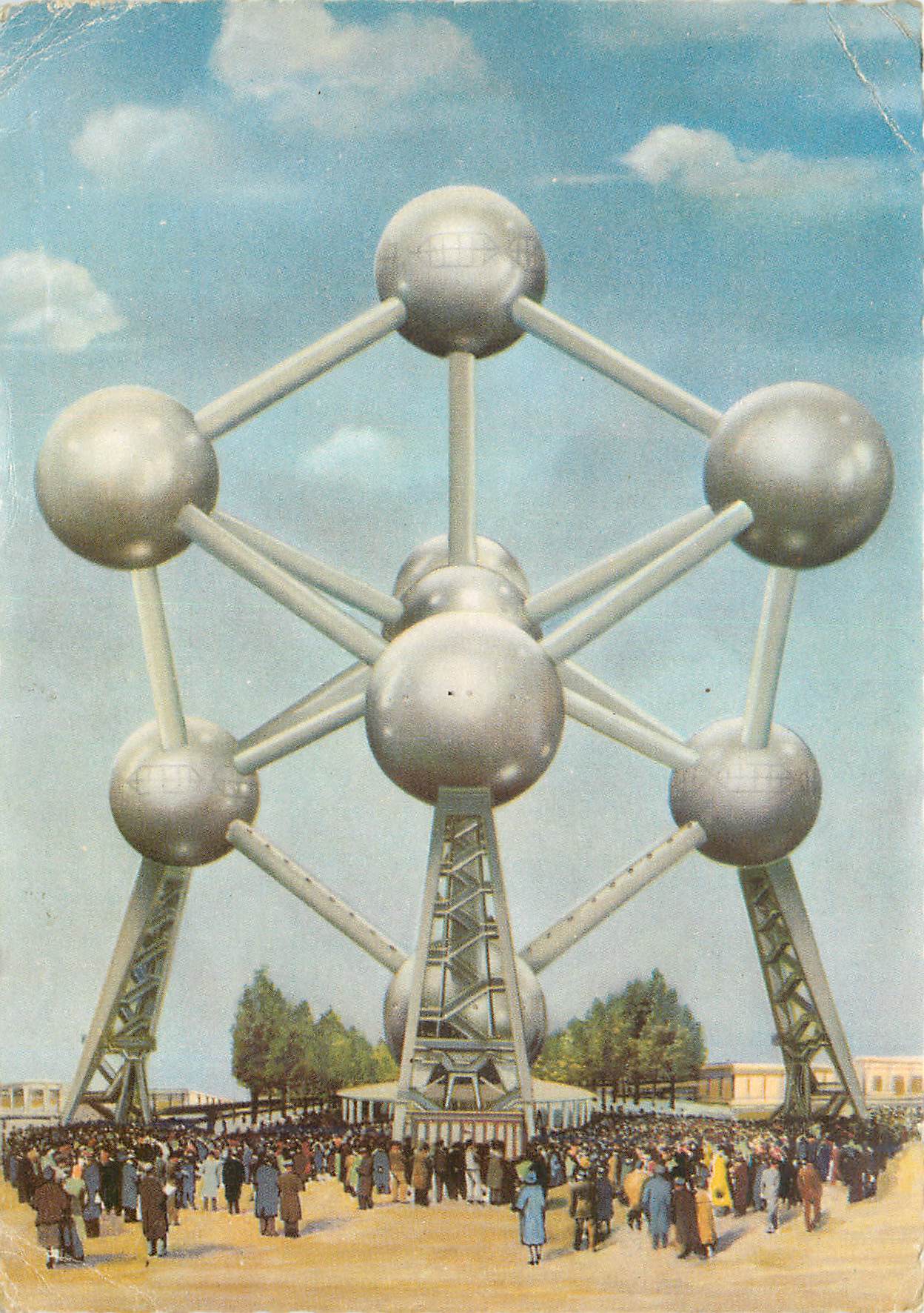 CPM Bruxelles atomium haut 102m diametre spheres 18m poids 2200t