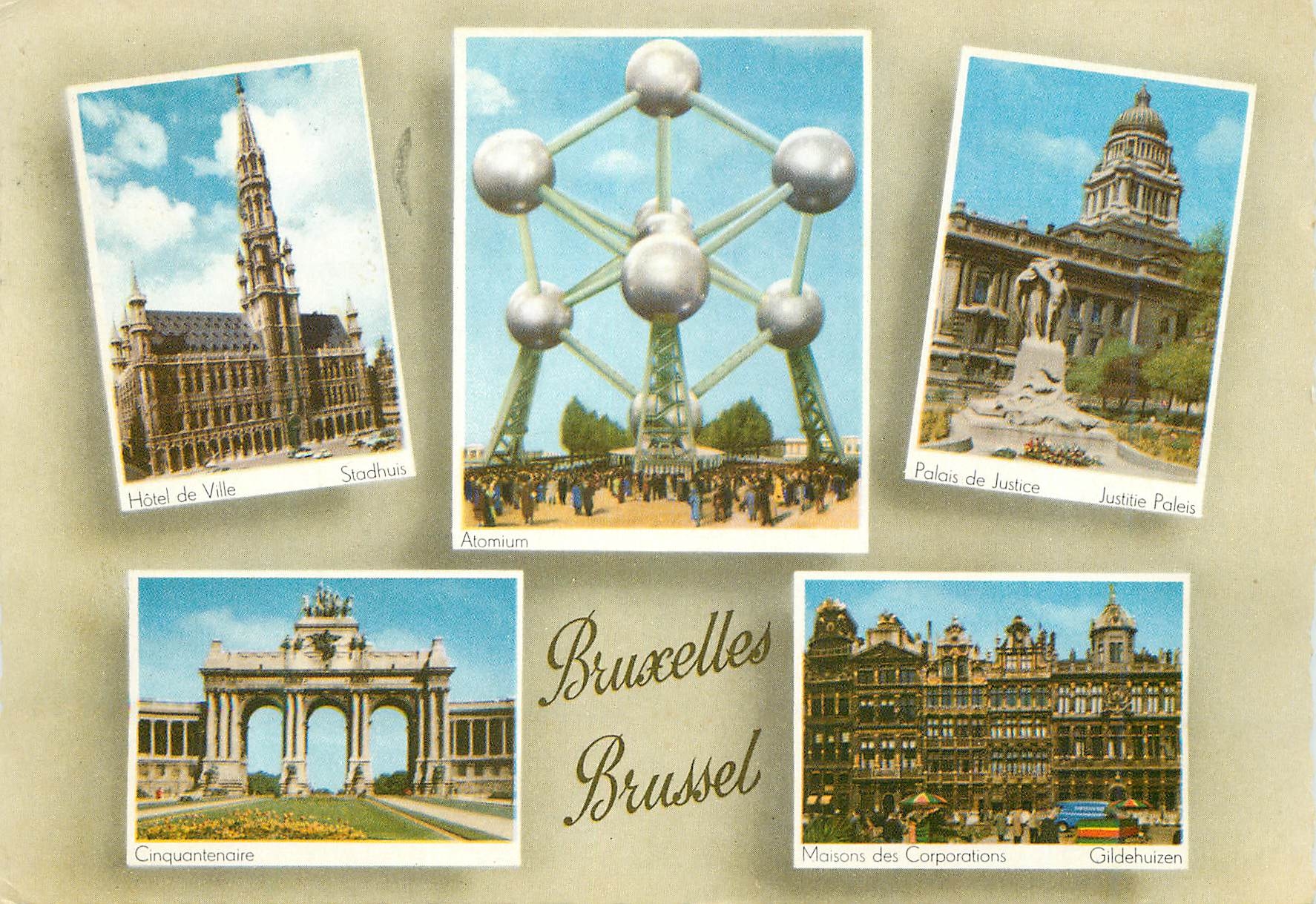 CPM Bruxelles atomium haut 102m diametre des spheres 18m poids 2200t - Recto