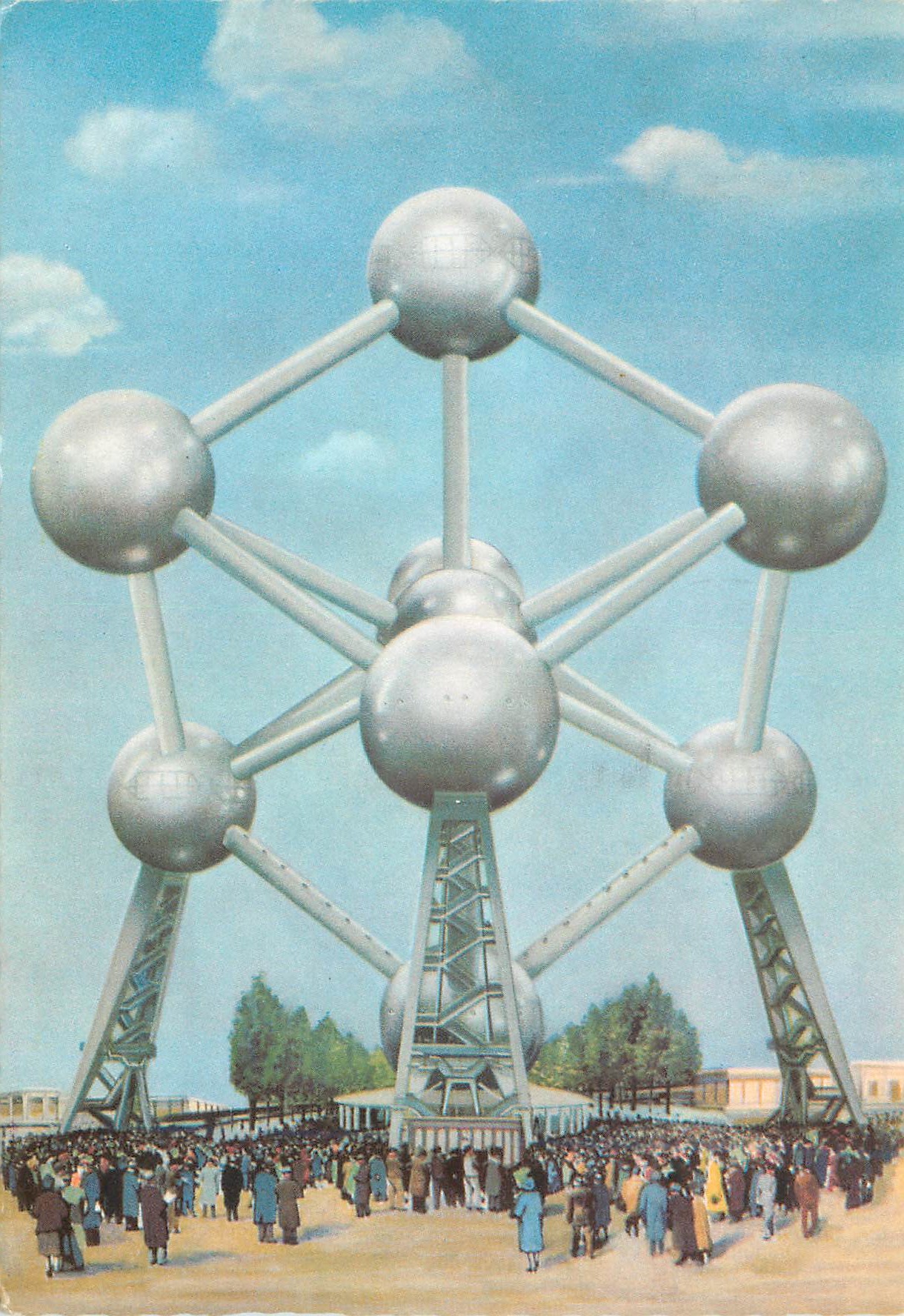 CPM Bruxelles atomium haut 102m diametre des spheres 18m poids 2200t