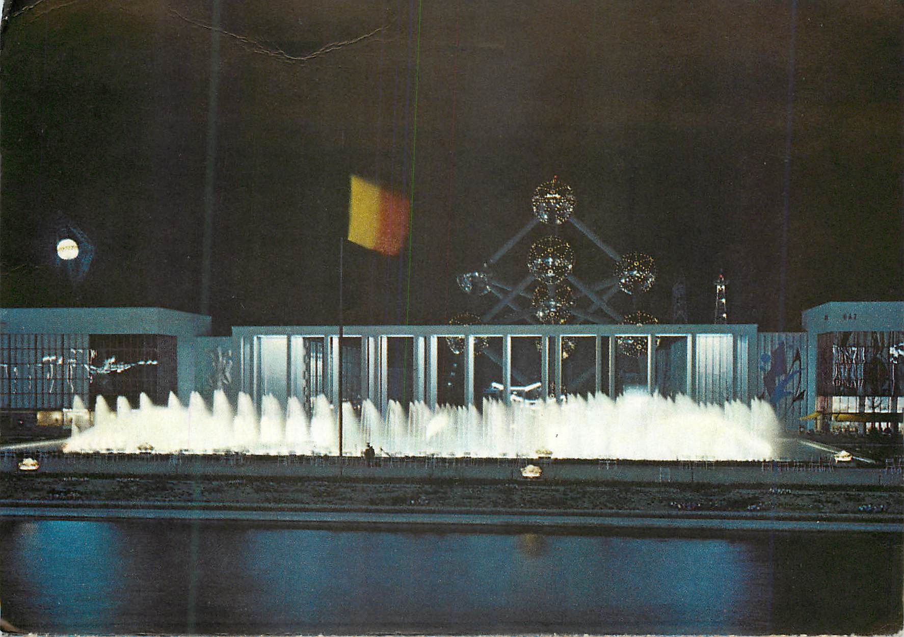 CPM Bruxelles place et portique de belgique la nuit