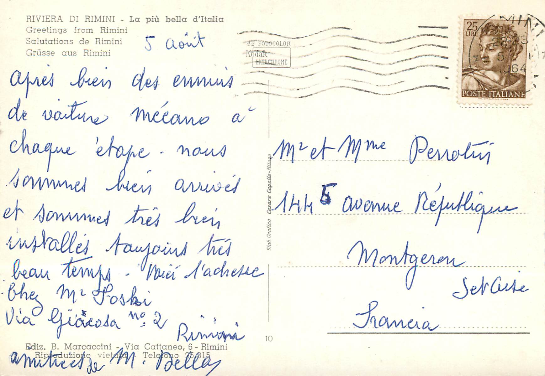 CPM Rimini salutation — Rückseite