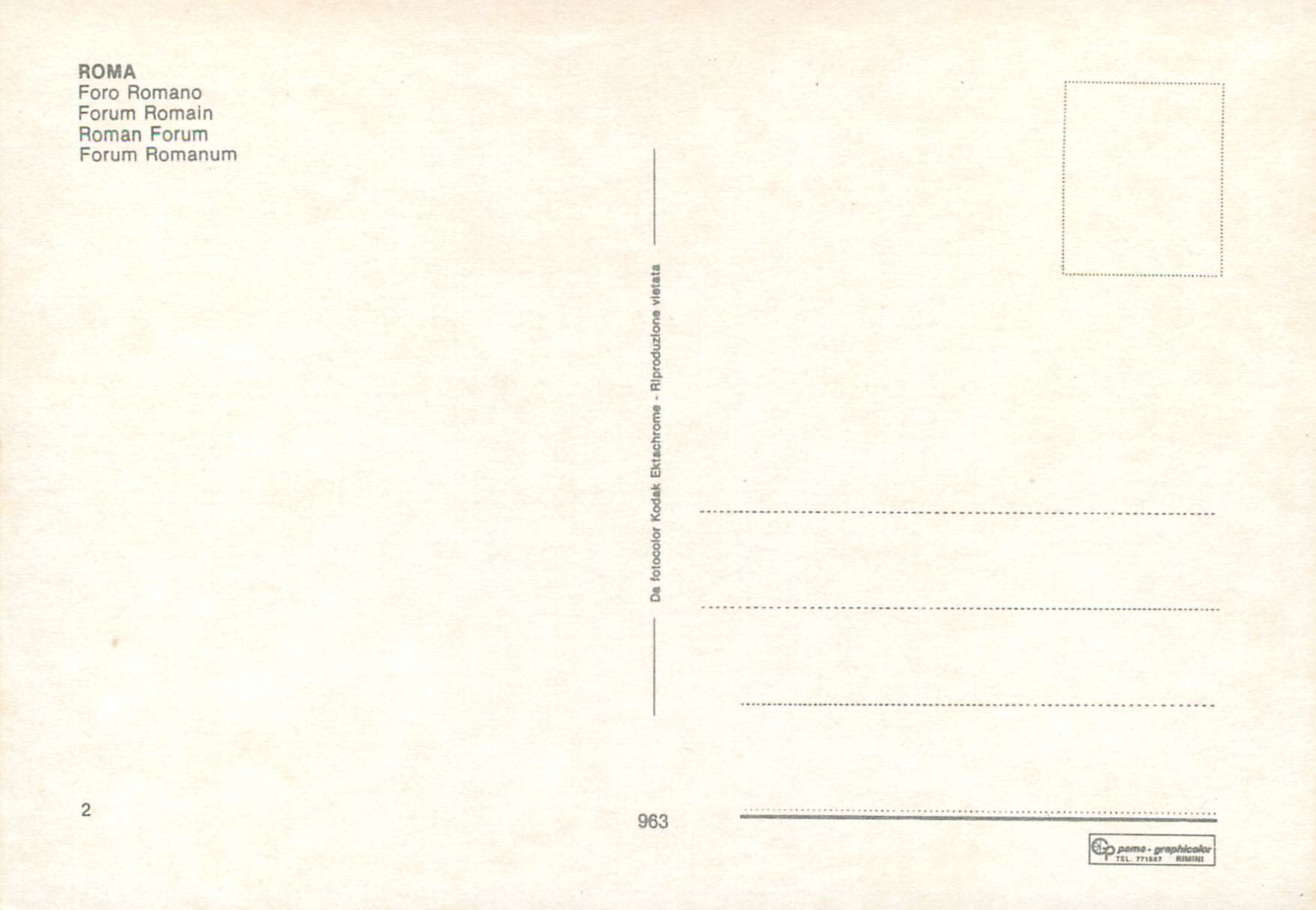 CPM Roma forun romain — Rückseite