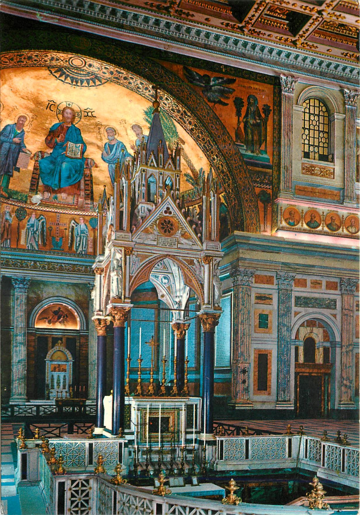 CPM Roma basilique de st paul dais de l'autel papale