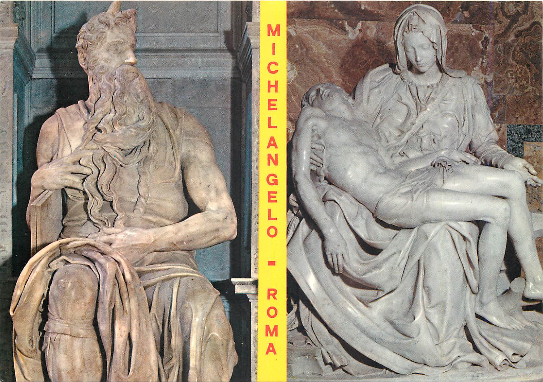 CPM Roma le moise et la pieta par michel ange