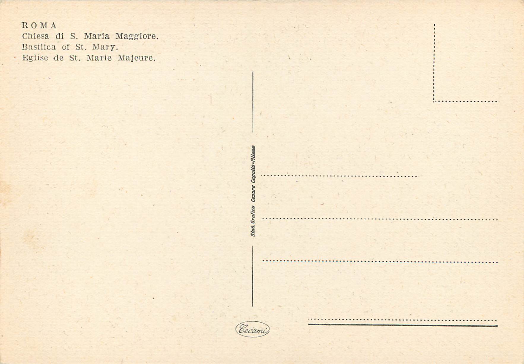 CPM Roma eglise de st marie majeure — Rückseite