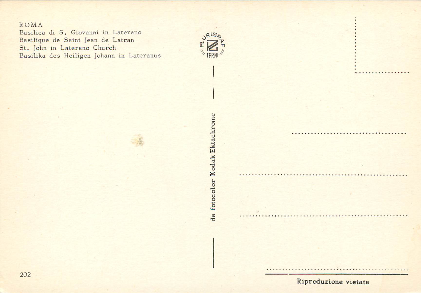 CPM Roma basilique de saint jean de larran — Verso