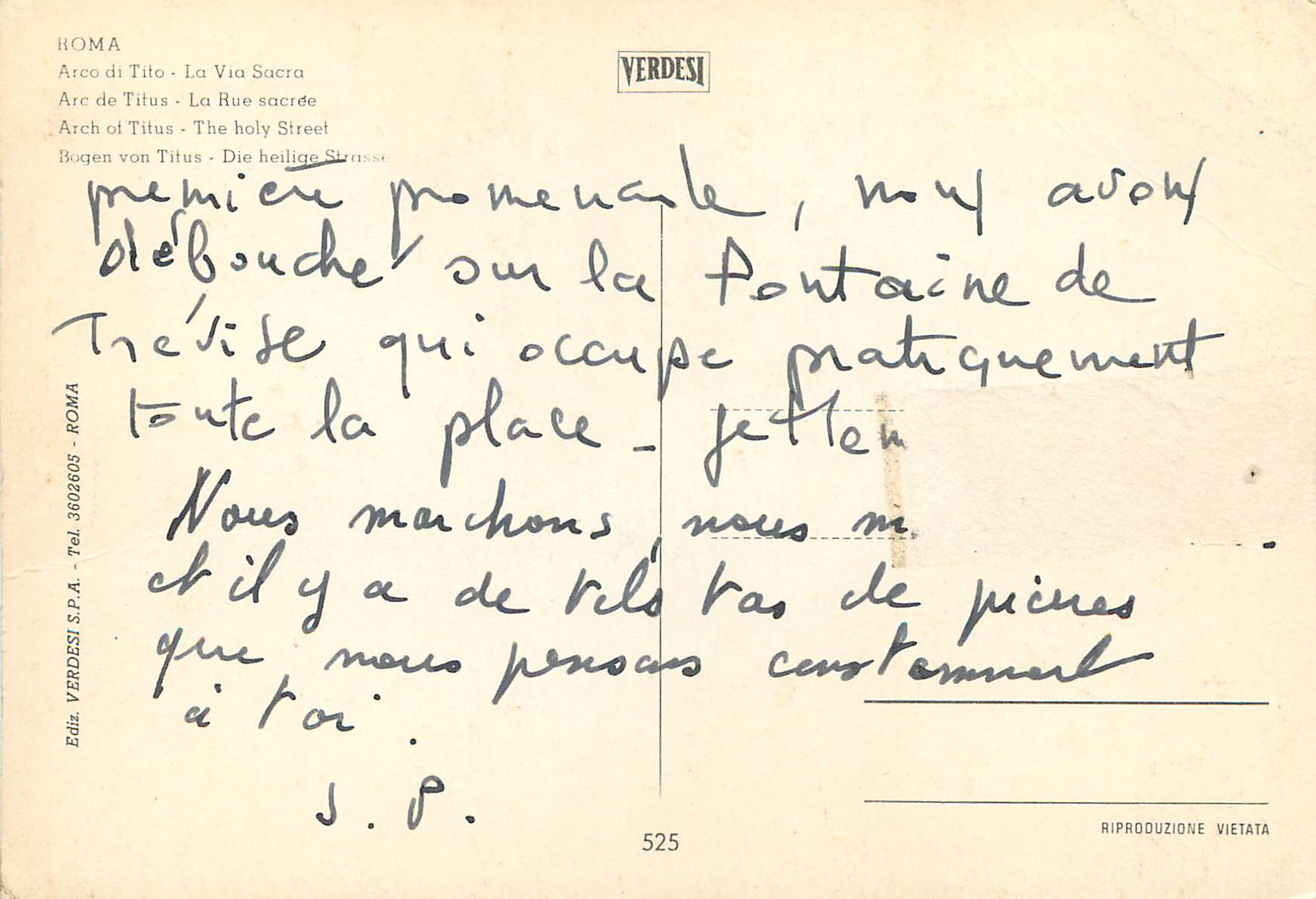 CPM Roma La Rue sacree — Rückseite