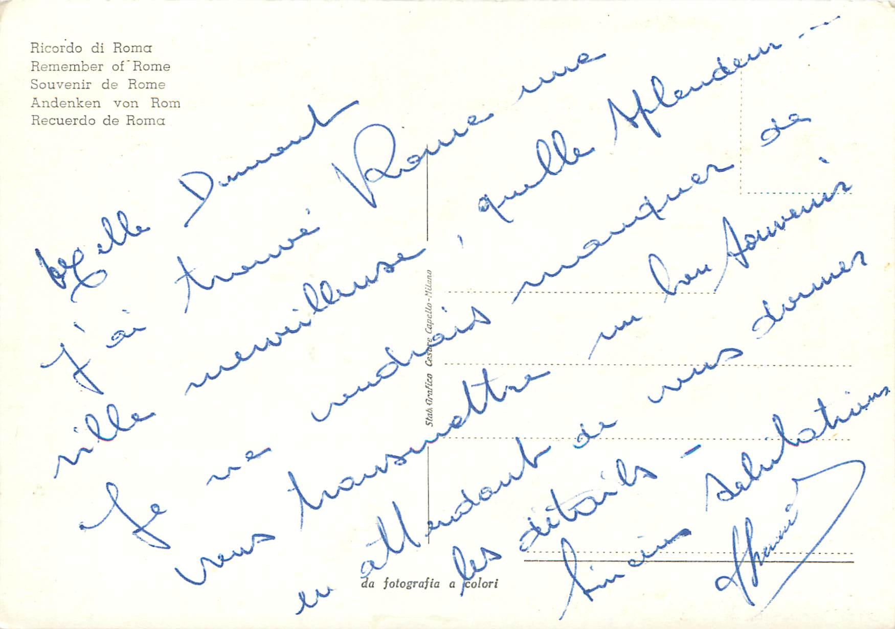 CPM Roma Souvenir de Rome — Rückseite
