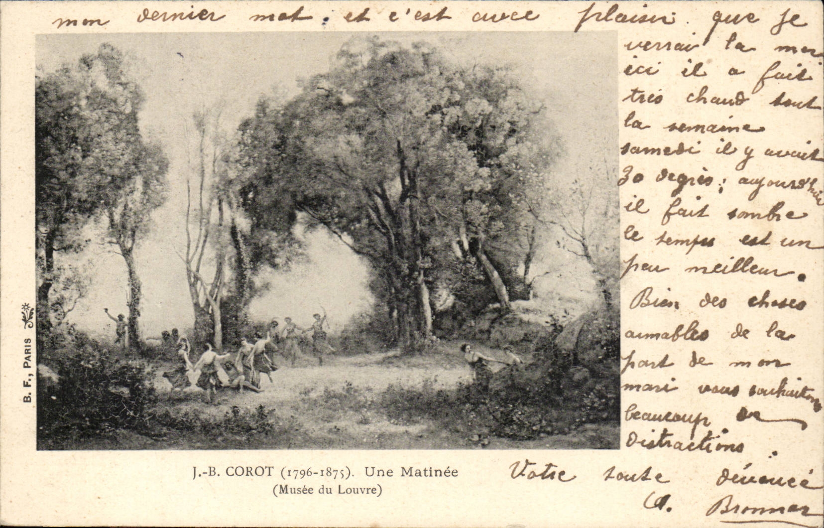 CPA J B Corot Une matinee Peinture Painting 5Musee du Louvre)
