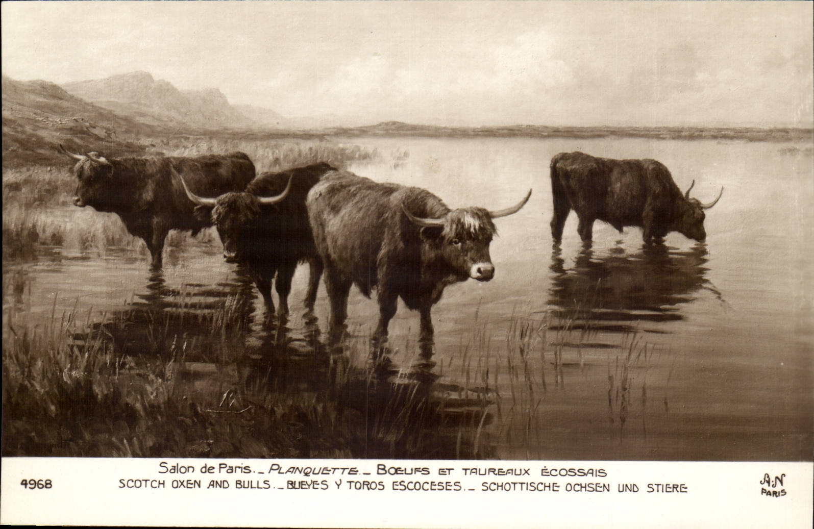 CPA Salon de Paris planquette Boeufs et travaux ecossais 