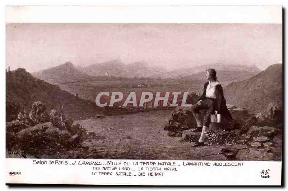 CPA Salon de Paris J La ronze Milly ou la terre antale Lamartine adolescent