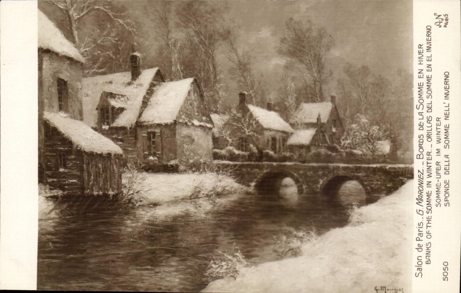 CPA Salon de Paris G Maroniez Bords de la Somme en hiver