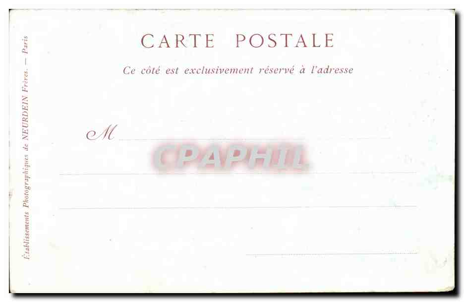Léda — sculpture de L. Courtat — Établissements Photographiques de Neurdein Frères, Paris — Verso