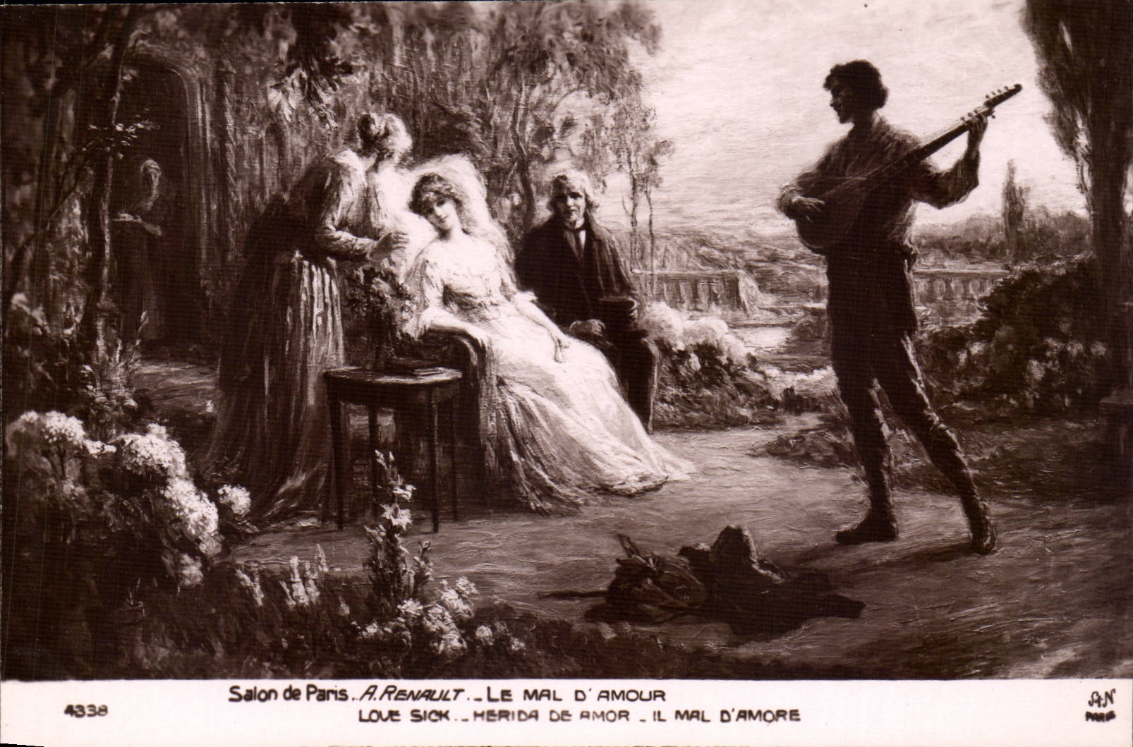 Fantaisie CPA Salon de Paris Le mal d'amour A Renault (love sick)