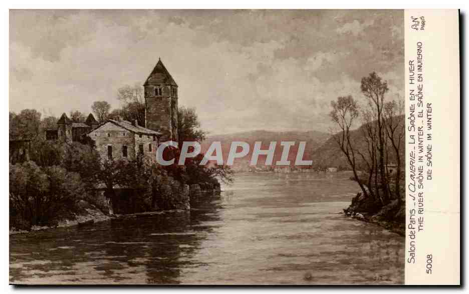 Fantaisie CPA J Claverie La SAone en hiver