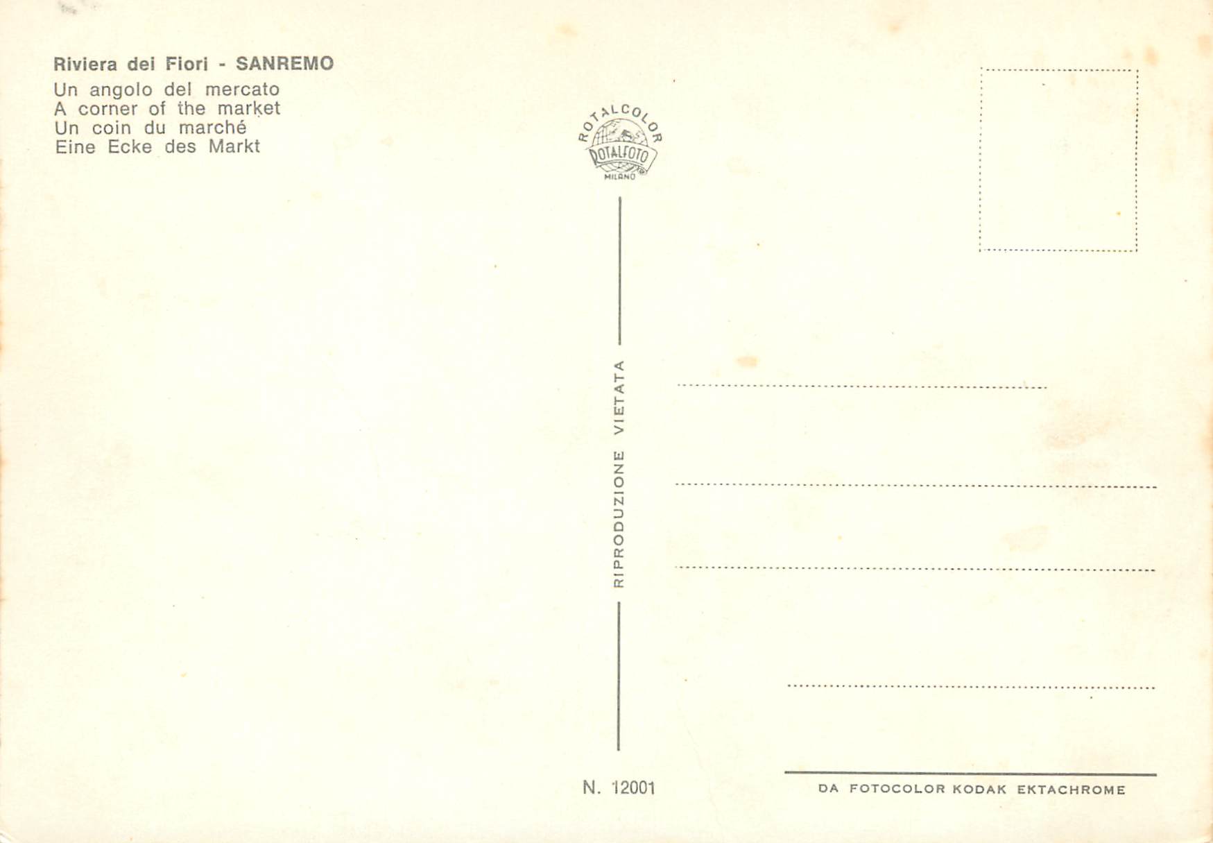 CPM San Remo Un Coin du marche — Rückseite
