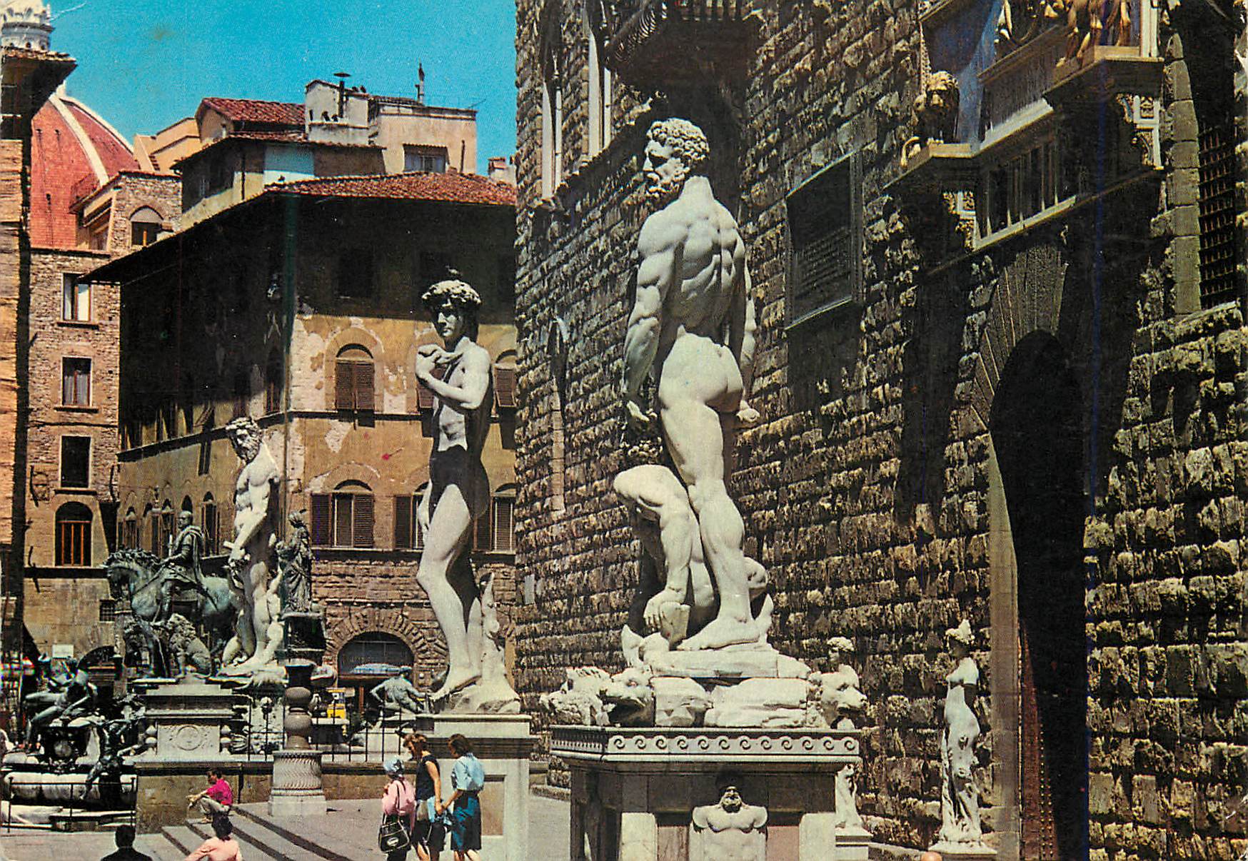 CPM Firenze Place de la Seigneurie Hercule David et Neptune