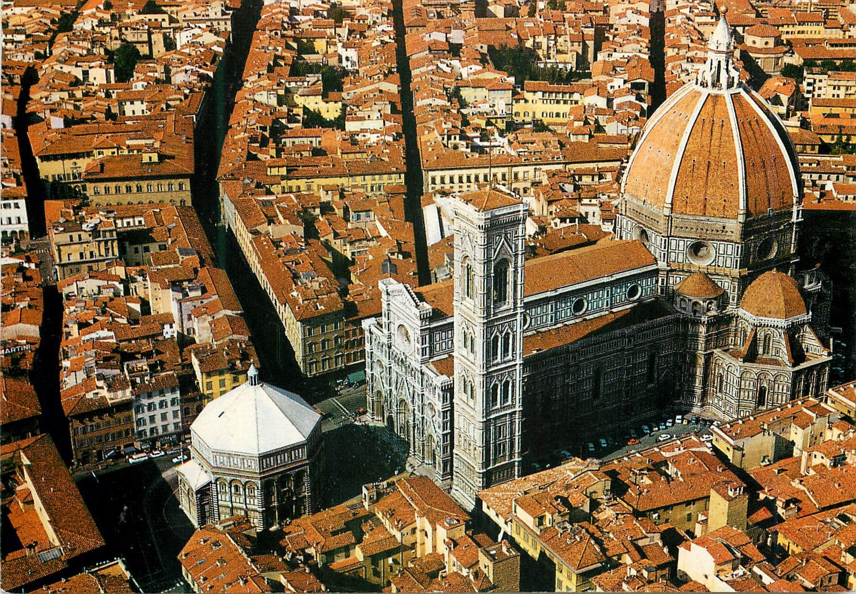 CPM Firenze Le dome et le baptistere (panorama de l'avion)