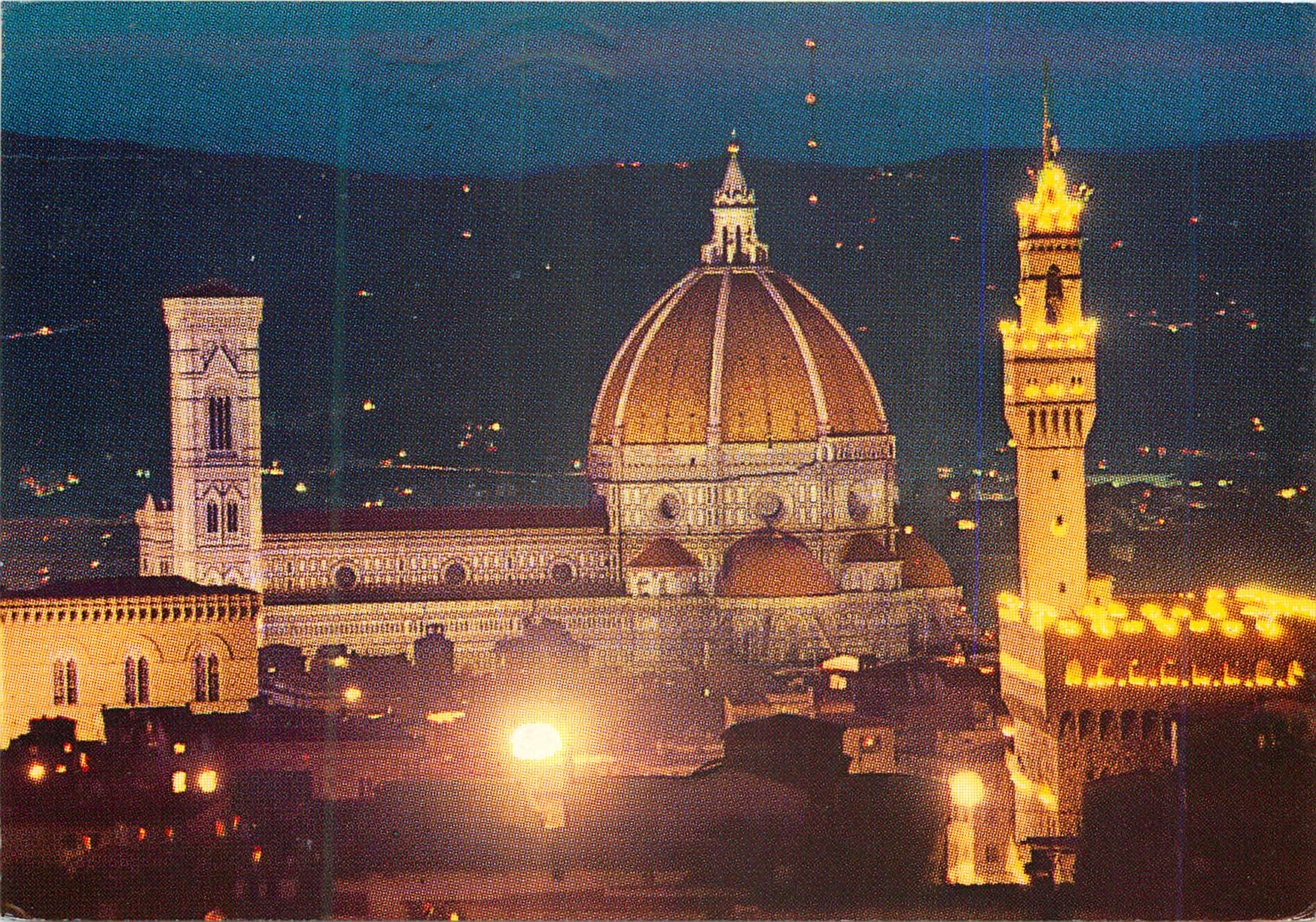 CPM Firenze panorama la nuit