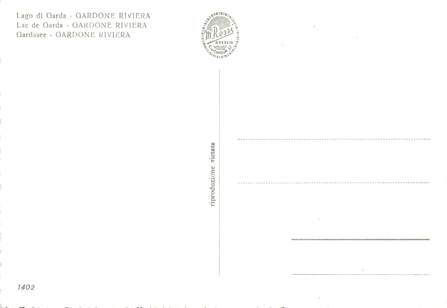 CPM Gardone Riviera Lac de Garda Freccia del Garda Police — Rückseite