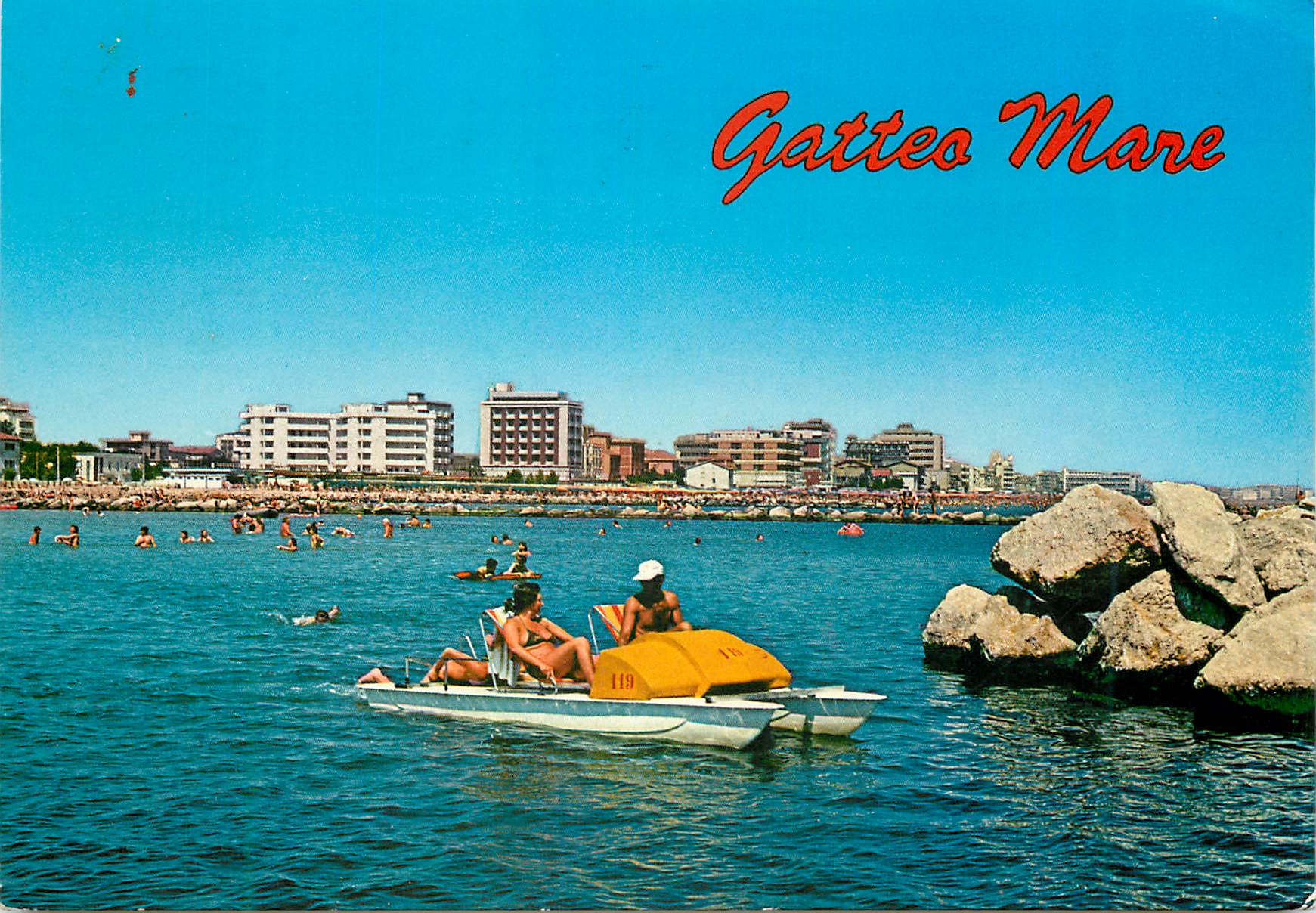 CPM Gatteo Mare Hotels vu de la mer Pedalo