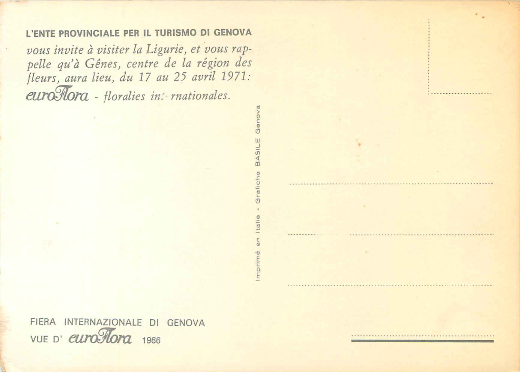 CPM Genova fiera internazionale vue d'eurofora 1966 — Rückseite