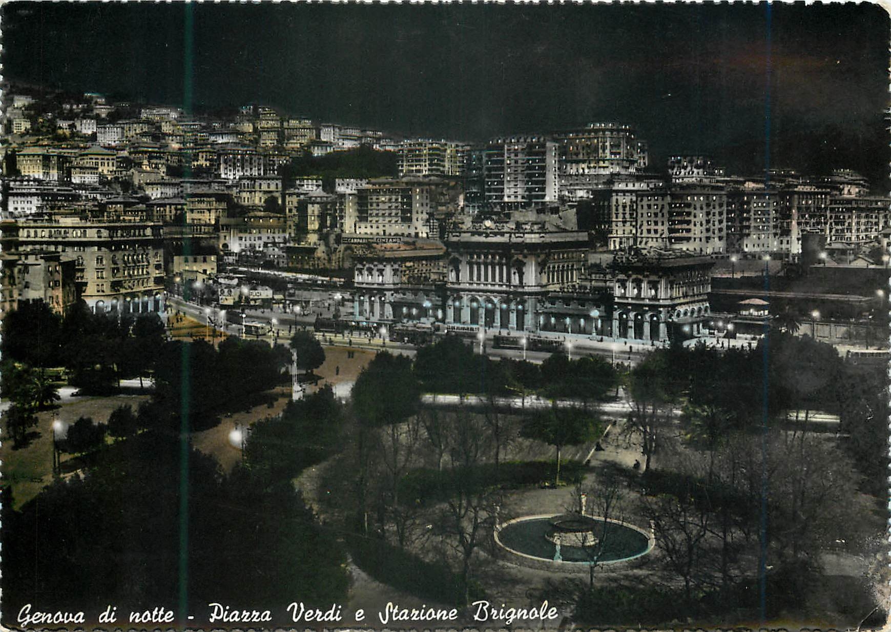 CPM Genova di notte piazza verdi e starione brignole